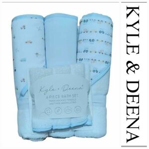 NWT 6 PC Baby Blue Automobile Towel Set